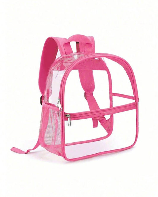 Mochila Transparente Detalles Fucsia