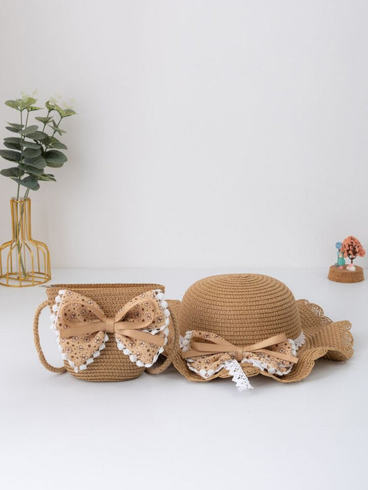 Sombrero de Lazo y Cartera de Raffia Khaki